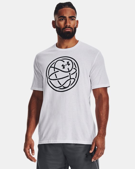 Men's UA Hoops Logo T-Shirt in White image number 0